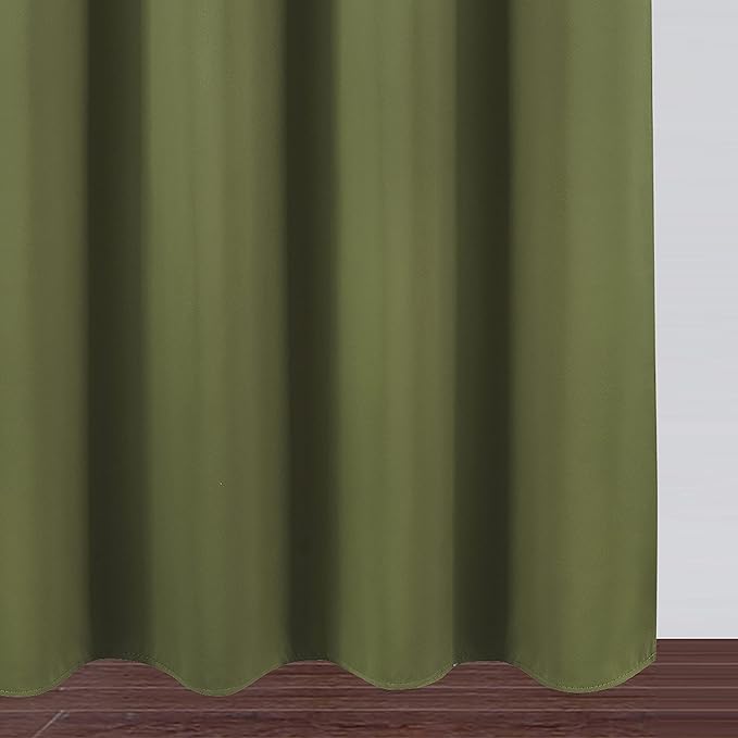 LEMOMO Oilve Green Blackout Curtains 38 x 54 Inch Length/Set of 2 Curtain - Image 9