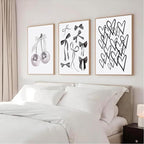 BOKPEN 3pcs Black and White Trendy Preppy Wall Art Bows Disco Ball Many Heart - Image 5