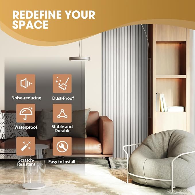 OUZUGIE WPC Acoustic Slat Wall Paneling, Living Room, TV Background, Study Room - Image 6