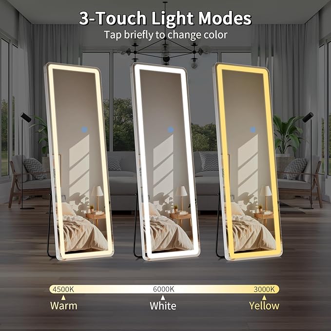 Koonmi Full Length Mirror with LED Lights, Big Mirror - Image 6