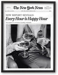iHery Premium 16x20in Natural Black OAK Wood Trendy Every Hour is Happy Hour by iHery