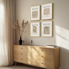 Framed Matisse Neutral Wall Art, Abstract Modern Minimalist Botanical Prints - Image 3