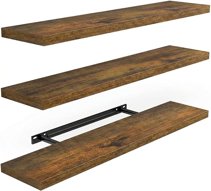 AMADA HOMEFURNISHING 23.6" L Floating Shelves, Wall Shelves Set of 3 by AMADAHOMEFURNISHING