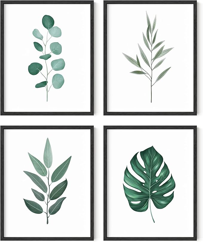 HAUS AND HUES Green Plant Art Print Set of 4-16x20 by HausandHuesArtPrints