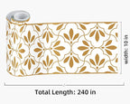 FLFK Wallpaper Border Gold and White Patterns Peel and Stick Wall Border Self - Image 2