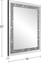 Ruomeng Rectangular Wall Mirror, Crystal Crush Diamond, Entryway & Bedroom - Image 5