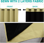 NICETOWN Paler Yellow Full Shade Curtain Panels, Pair of Thermal Insulated & - Image 5