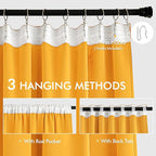 MIULEE Yellow Back Tab Blackout Curtains 102 Inch Long 2 Panels Set - Image 3