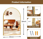 XRAMFY 20"x30" Gold Arched Bathroom Mirror - Image 6