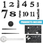 Junkin 3D Large Frameless DIY Wall Clock Modern Decor Family Quote Wall - Image 3