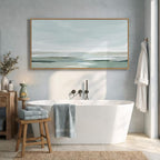 Large Framed Wall Art for Living Room, Horizontal Sage Green Abstract Landscape - Image 3