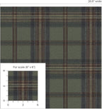 NextWall Harry & Grace Herringbone Plaid Premium Matte Non-Woven Peel and Stick - Image 8