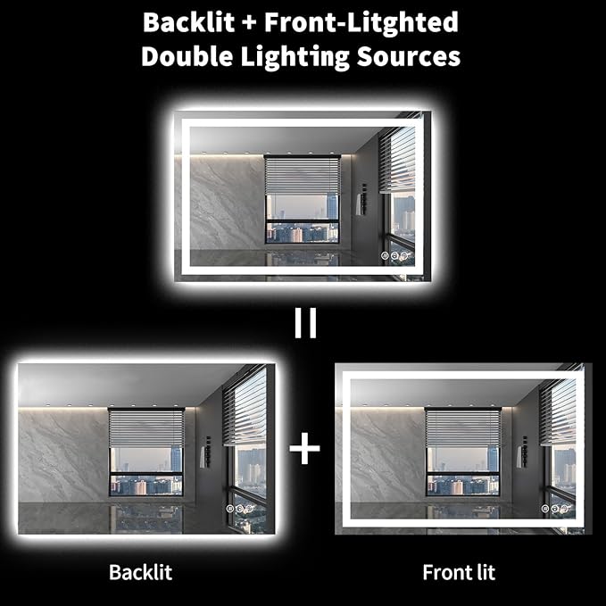 LOAAO 48X36 LED Bathroom Mirror - Image 7
