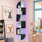 Waipfaru Corner Shelf, 5 Tier Bookshelf - Image 3