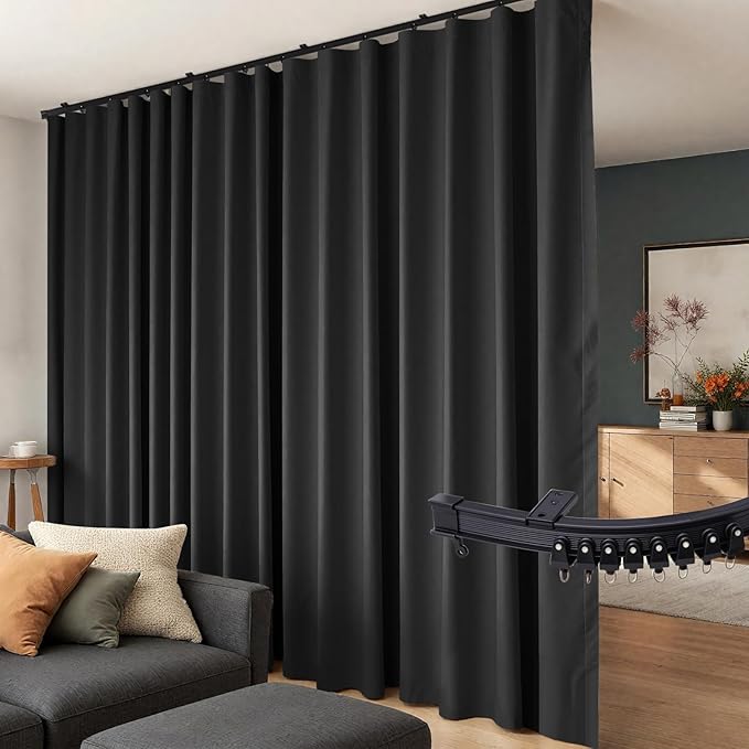 Room Divider Curtains Flexible Ceiling Tracks set Curtain track Ceiling Mount by Hoeflife