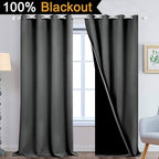 Yakamok 100% Blackout Lined Panels, Thermal Insulated Blackout Curtains - Image 2
