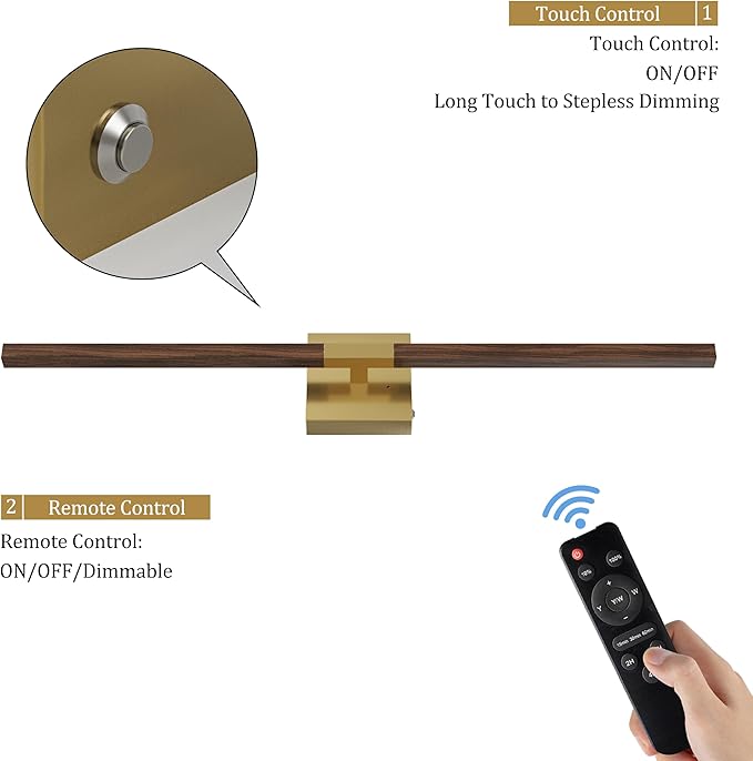 Rayogale 36 Inch Rechargeable Battery Operated Wall Sconce Set 2, 8000mAh - Image 4