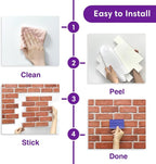 3D Faux Brick Wall Panels Peel and Stick, Small Brick-Look Textured Wall Sticker - Image 9