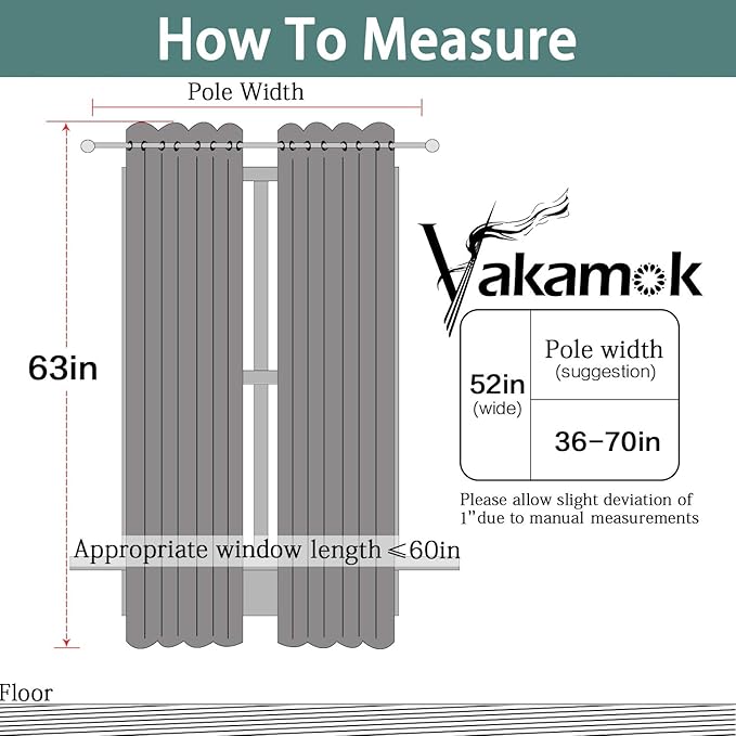 Yakamok White 100% Blackout Curtains, 2 Thick Layers Full Light Blocking - Image 8