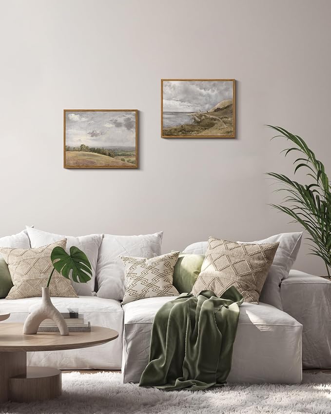 InSimSea Framed Canvas Wall Art Vintage Decor, Coastal Wall Art Seaside - Image 3
