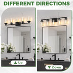 DORESshop Bathroom Light Fixtures, 5-Light Black Bathroom Lighting Fixtures - Image 7