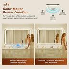 32x55 Inch Gold Framed LED Bathroom Mirror - Image 2