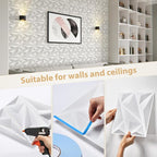 Heikki 30 Pack 3D Wall Panel for Interior Wall Décor, PVC Flower Textured Wall - Image 2
