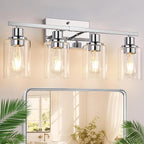 Indoi 4 Light Bathroom Light Fixtures, Chrome Vanity Lights by Indoibrightenyourbathroom