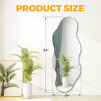 QDSSDECO Full Length Mirror 63"x24" Irregular Wall Mirror Cloud Frameless - Image 2
