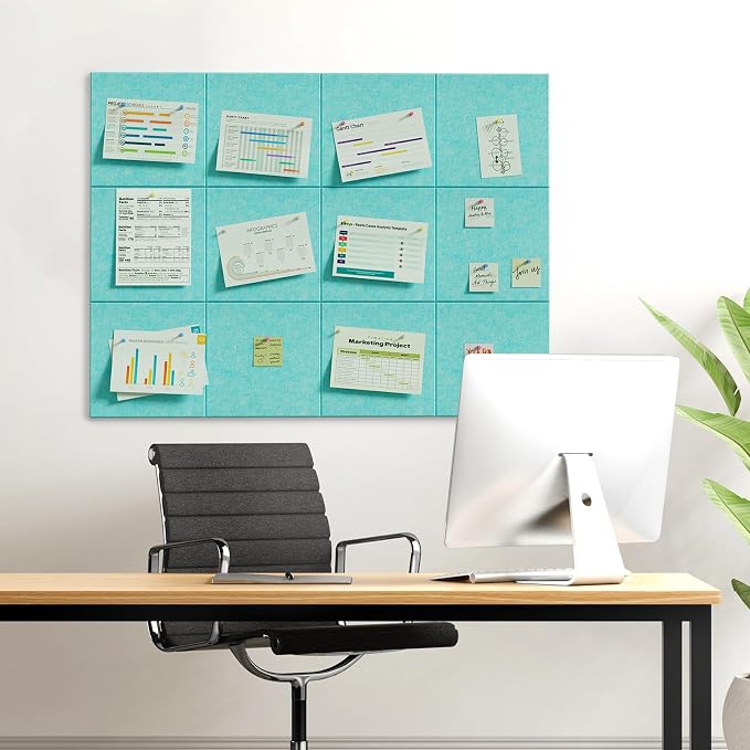 MaxGear Large Cork Board for Wall 36" x 24", Aqua Blue Bulletin Board, 6 Pack - Image 8
