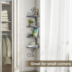 Alsonerbay Wall Mount Corner Shelves 4 Tier Floating Corner Storage Wood - Image 7