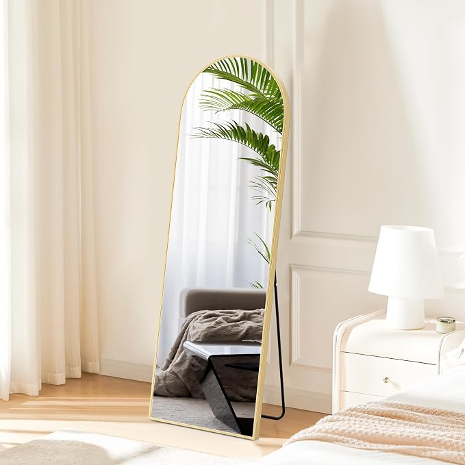 Sweetcrispy 59"x16" Arched Full Length Mirror, Leaning or Standing Full Body - Image 3