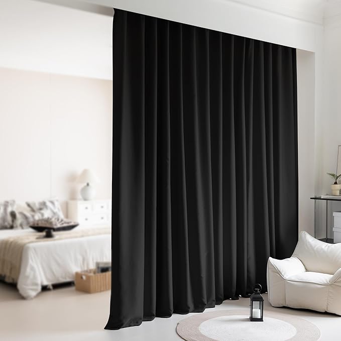 Room Divider Blackout Ceiling Track Curtains by KNEOQIT