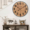 EMAX HOME Large Old Town Farmhouse Wall Clock 24 Inch Rustic Antique Wood by EMAXHOME