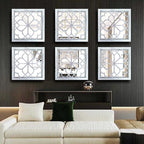 Wocred Set of 4 Mirrors Square Wall Mirror, Gorgeous Rustic Farmhouse Accent - Image 6