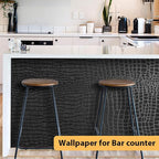 Arthome 17"×120" Black Crocodile Peel and Stick Wallpaper, Charcoal Black - Image 3