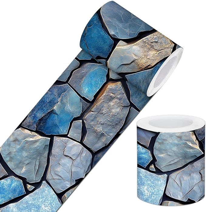 IVN Wallpaper Border Peeling and pasting Wall Stone Texture Decoration Wall by IVN