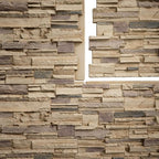EverStone Cascade Faux Stone Panel, 48 5/8"W x 24 3/4"H x 1 1/4"D, Adobe Color - Image 9