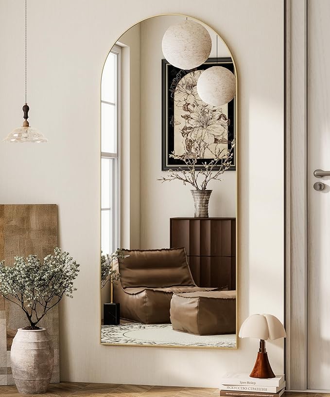 HARRITPURE 64"x21" Arched Full Length Mirror Free Standing Leaning Hanging - Image 6