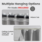 Room Divider Curtains, Back Tab Blackout Privacy Room Thermal Insulated Noise - Image 2