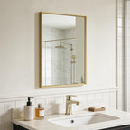 Bathroom Mirror for Wall, 16x24 Inch Metal Framed Mirror, Brushed Gold - Image 4