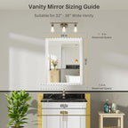 28x36 Inch White Bathroom Mirror - Image 2