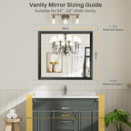 Briivue 40x36 Inch Black Bathroom Mirror - Image 2