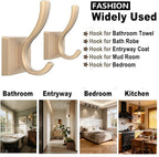 TOFIIGREM Gold Towel Hooks for Wall, Heavy Duty Thick Metal Bathroom Coat Hooks - Image 2