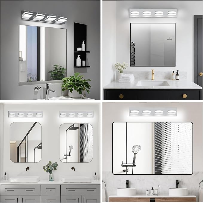 IZORRO LED Modern Bathroom Lights Fixtures, Chrome Acrylic Wall Lighting - Image 6