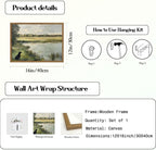 Framed Vintage Hunting Black Dog Wall Art, Rustic Country Nature Landscape - Image 5