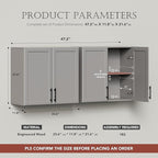 FIMELLO 47.2" W Wall Cabinets for Laundry Room, Kitchen Wall Cabinets, Hanging - Image 3
