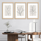 YWJKWLGS Neutral Botanical Prints Framed Wall Art Decor 16x24 Inch Set of 3 - Image 7