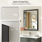 Briivue 36x32 Inch Black Bathroom Mirror - Image 8