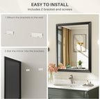Briivue 40x36 Inch Black Bathroom Mirror - Image 8